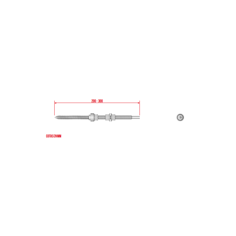 Tornillo Suspensión M10x200 Con junta de goma y tuercas