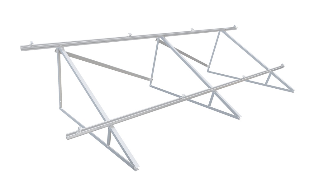 Triángulo Aluminio 20º 1700x1700x610mm con refuerzo montaje vertical