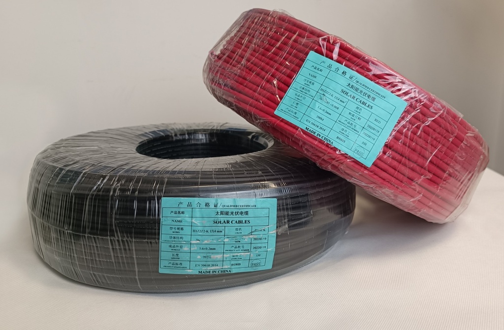 CABLE UNIFILAR 6mm 1500V Negro 200ml